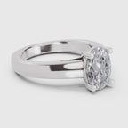 1 Ct Oval Shape Solitaire Diamond Ring| 14K White Gold