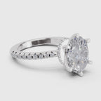 1.28 Ct Oval Shape Solitaire Diamond Ring| 14K White Gold