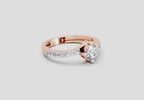 0.76 Carat Round Shape Diamond Engagement Ring | 14K Rose Gold