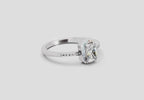 0.7 Ct Emerald Cut Halo Ring | 14K White Gold