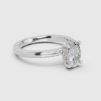 1.05 Ct Oval Shape Solitaire Diamond Ring| 14K White Gold