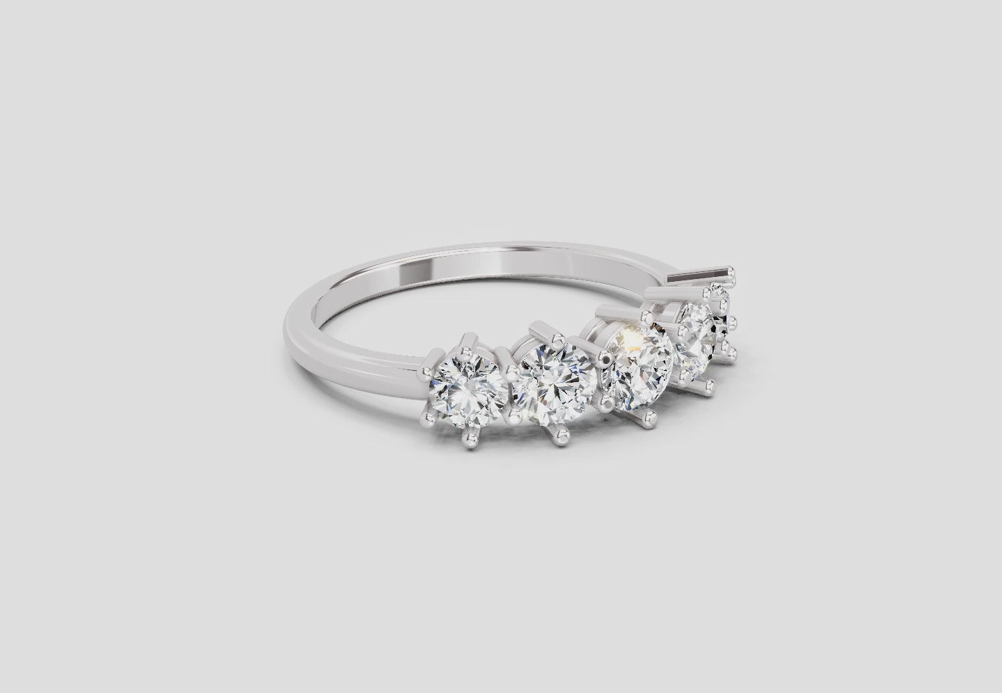 1.04 Ct Round Ring |  14K White Gold