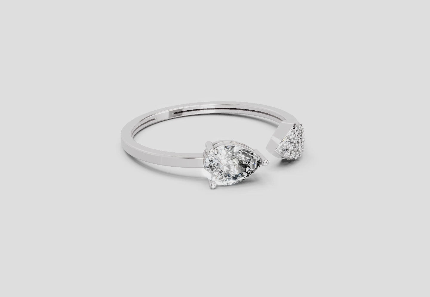 0.55 Ct Pear Ring | 14K White Gold