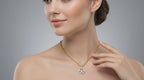 0.31 Carat Round Shape Celestial Arc Pendant | 14K Yellow Gold