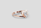 0.67 Ct Heart Round Shape Diamond Ring | 14K Rose Gold