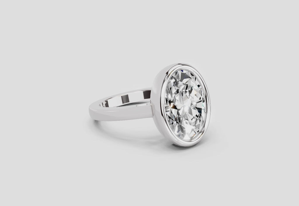1.89 Carat Aurora Oval Promise Engagement Ring | 14K White Gold