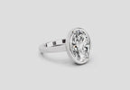 1.89 Carat Aurora Oval Promise Engagement Ring | 14K White Gold