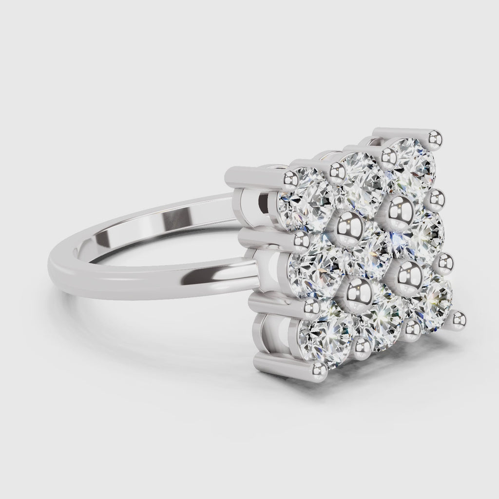 1.04 Carat Eternity Tiles Promise Engagement Ring | 14K White Gold