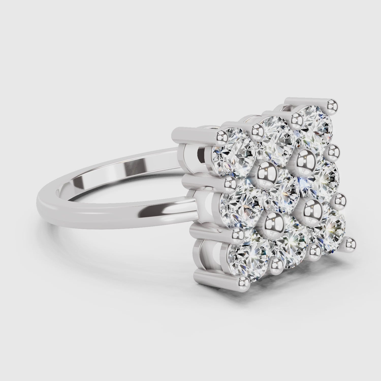 1.04 Carat Eternity Tiles Promise Engagement Ring | 14K White Gold