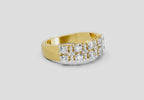 0.66 Ct Round Shape Diamond Cluster Ring | 14K Yellow Gold