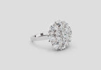 2.36 Ct Round Shape Diamond Cluster Ring | 14K White Gold