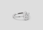 0.61 Ct Pear Cut Halo Ring | 14K White Gold