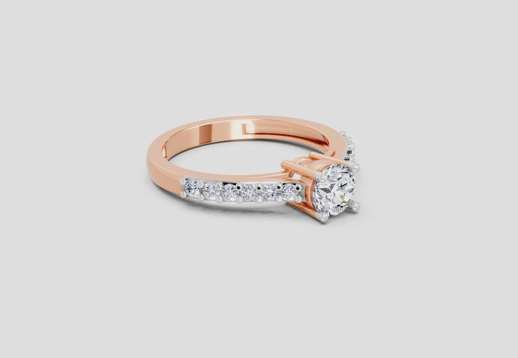 0.75 Ct Round Shape Diamond Solitaire Ring | 14K Rose Gold