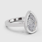 3 Ct Pear Shape Solitaire Diamond Ring| 14K White Gold