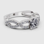 0.39 Ct Round Shape infinity Diamond Engagement Ring | 14K White Gold