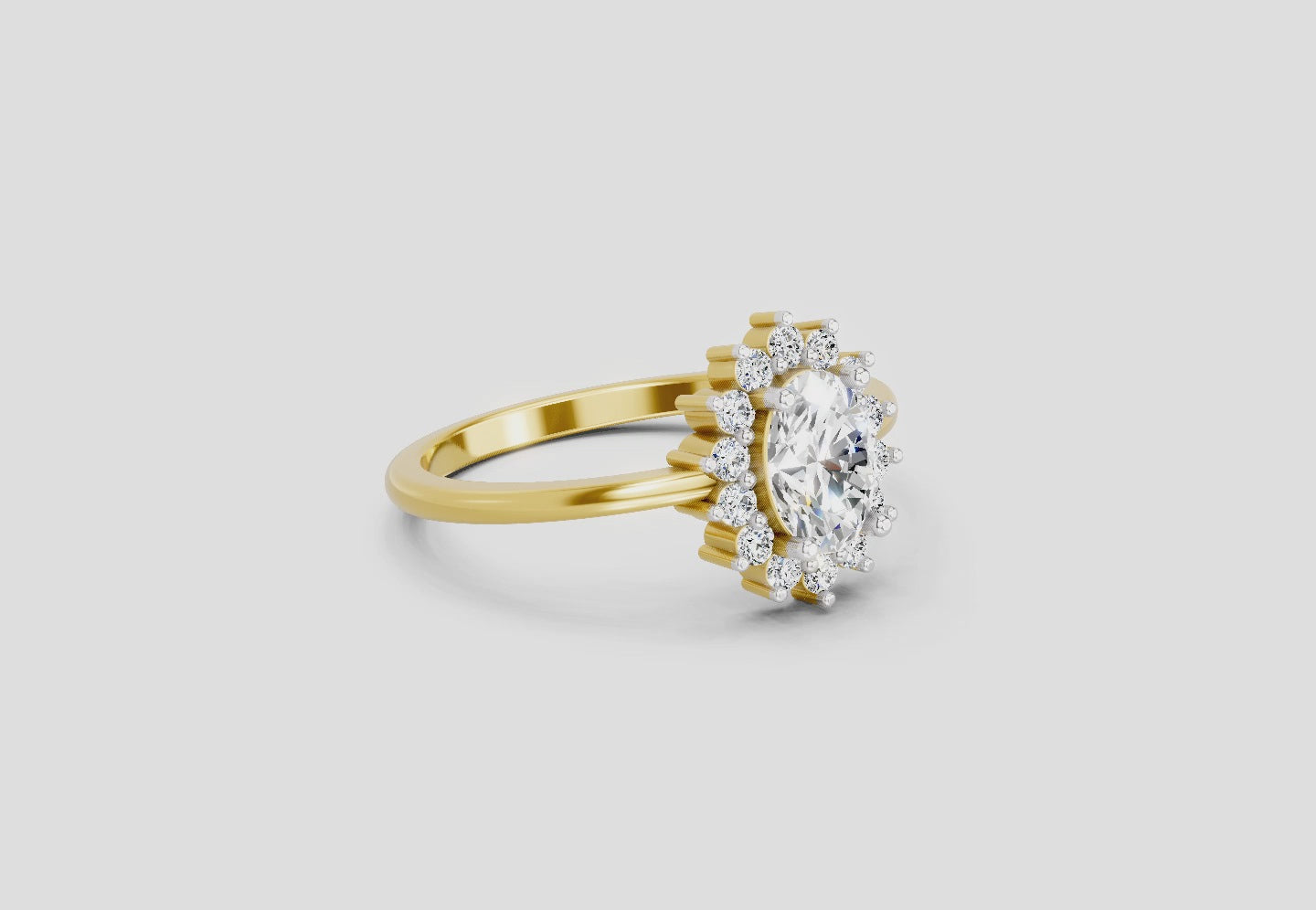 0.97 Ct Oval 14K Yellow Gold