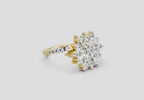 0.93 Carat Snowfall Cluster Promise Engagement Ring | 14K Yellow Gold