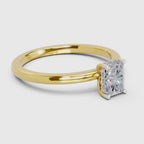 1.05 Ct Radiant Shape Solitaire Diamond Ring| 14K Yellow Gold