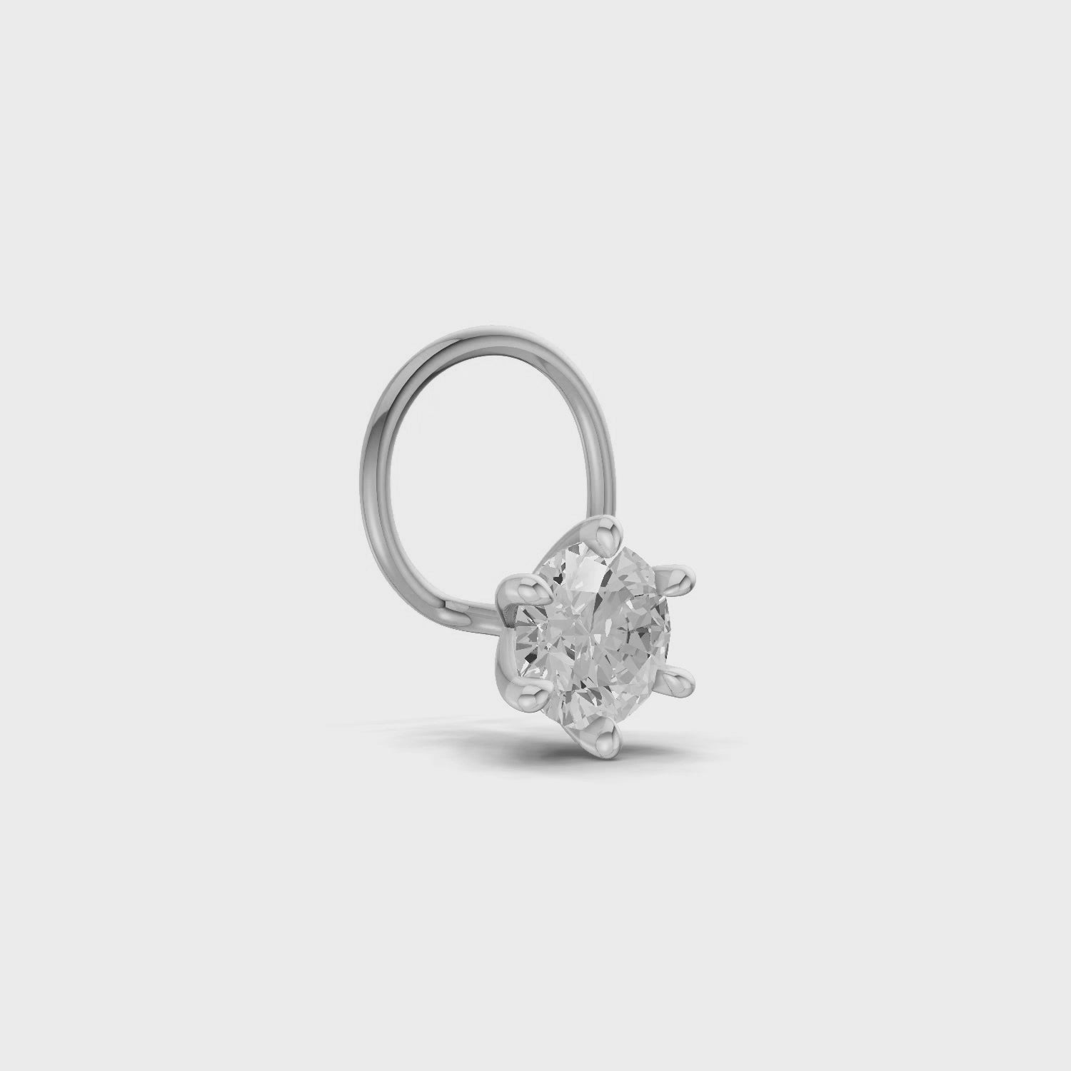0.15 Ct Round Shape 6 Prong Solitaire Diamond Nose Pin | 14K Yellow Gold