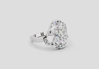 0.75 Ct Round Shape Diamond Cluster Ring | 14K White Gold