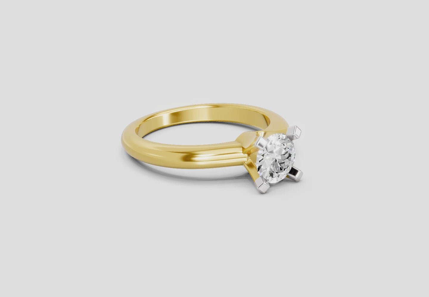 0.8 Ct Round Solitaire Ring  14K Yellow Gold