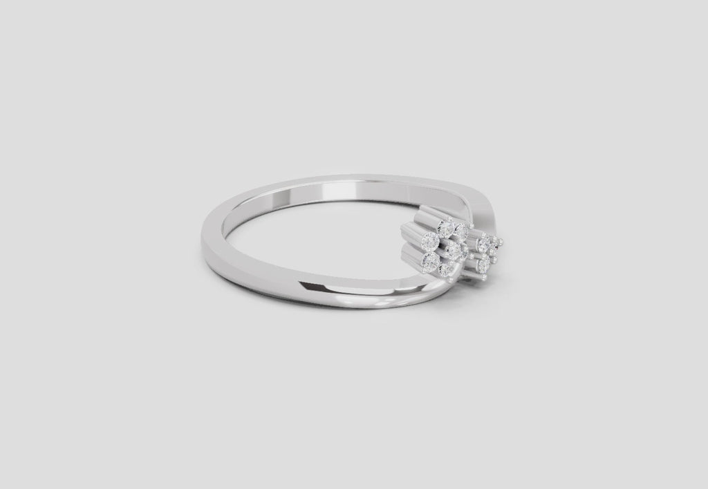 0.086 Ct Cluster Ring | 14K White Gold