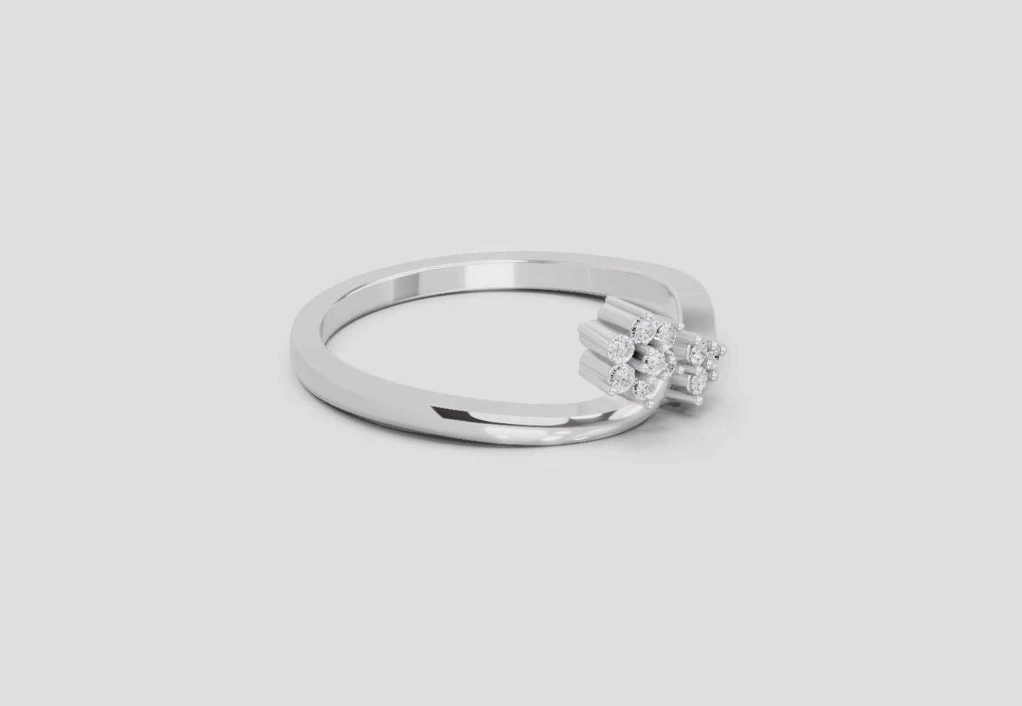 0.086 Ct Cluster Ring | 14K White Gold