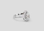 1.22 Ct Pear Halo Diamond Engagement Ring | 14K White Gold
