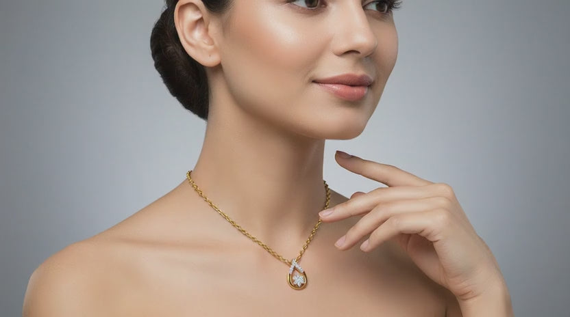 0.24 Carat Round Shape Teardrop Pendant | 14K Yellow Gold