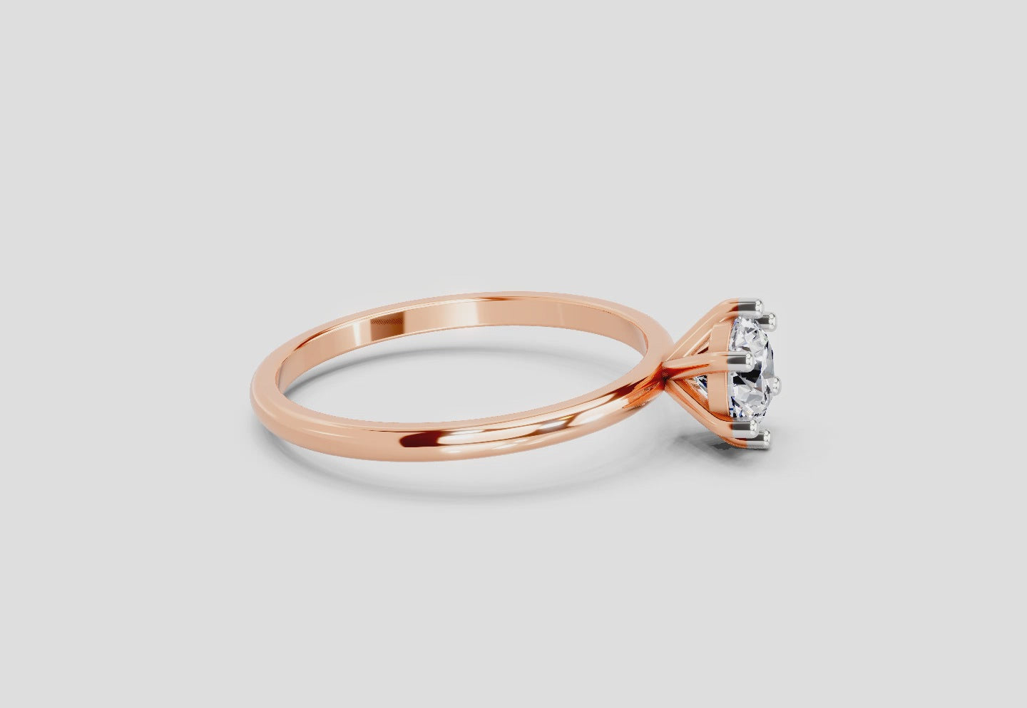 6 Prong Solitaire Ring | 14K Rose Gold