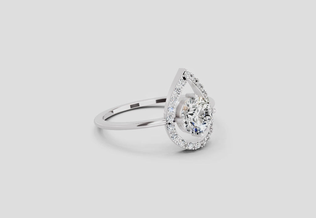 0.70 Carat Round Shape Diamond Ring | 14K White Gold
