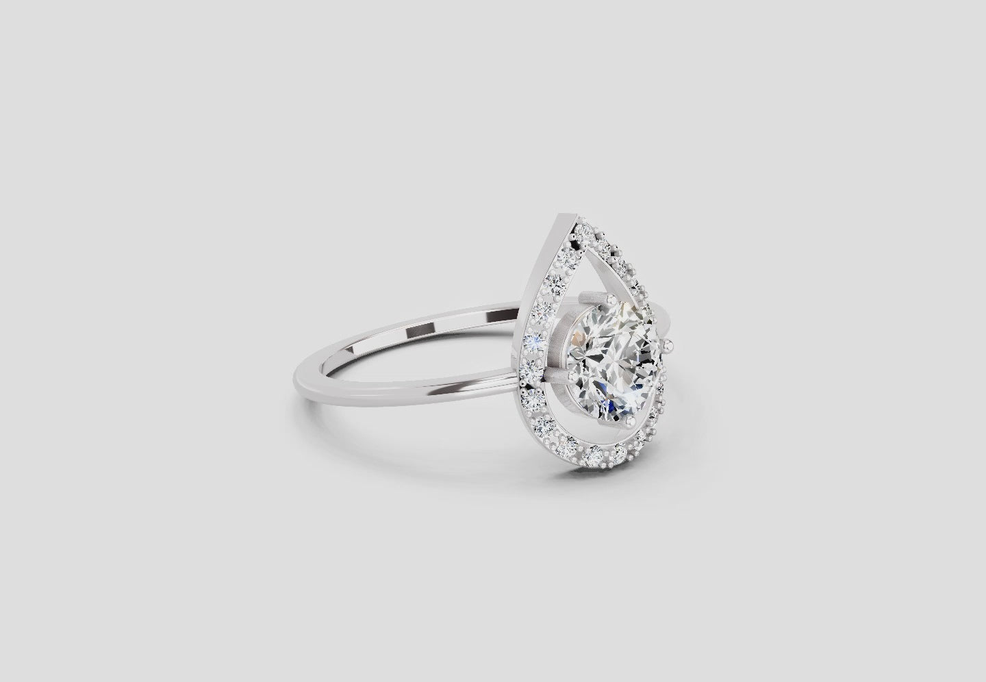 0.70 Carat Round Shape Diamond Ring | 14K White Gold