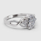 2.19 Carat Oval Shape Swirl Engagement Ring | 14K White Gold