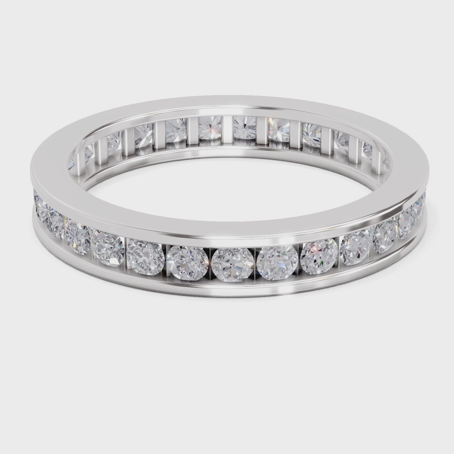 Eternity 1 Ct Round Shape Diamond | 14K White Gold