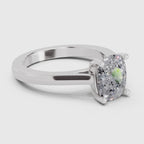 2 Ct Cushion Shape Solitaire Diamond Ring| 14K White Gold
