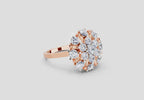 2.36 Ct Round Shape Diamond Cluster Ring | 14K Rose Gold