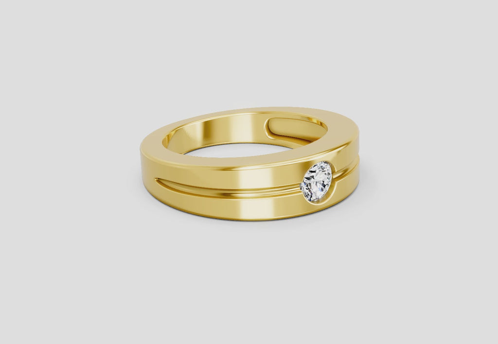 0.3 Carat Knife Edge Engagement Ring | 14K Yellow Gold