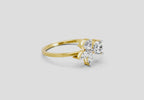 0.51 Ct Oval Halo Ring | 14K Yellow Gold