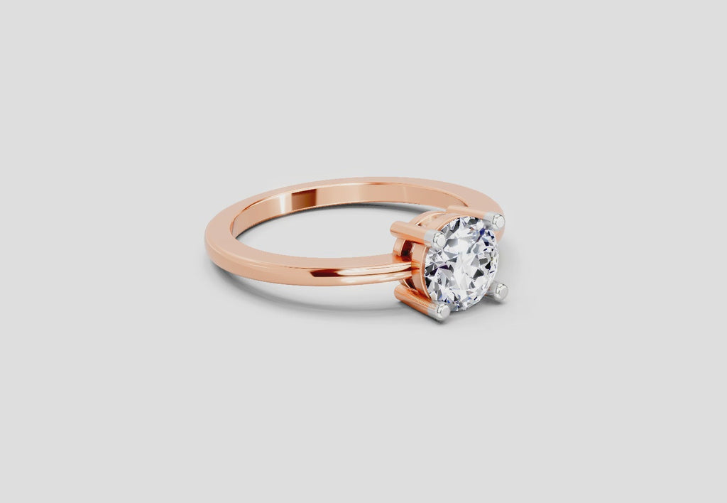 1 Ct Round Solitaire Ring |  14K Rose Gold