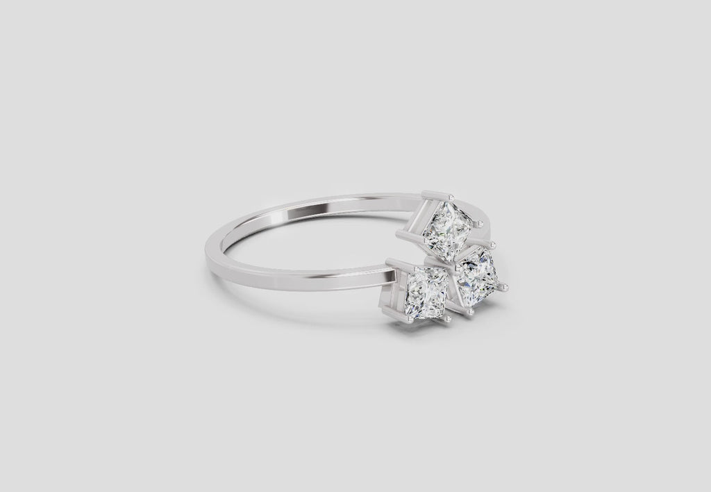 0.45 Carat Princess Shape Diamond Ring | 14K White Gold