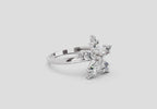 1.61 Ct Pear Shape Floral Diamond Ring | 14K White Gold