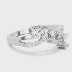 0.97 Carat Round Shape Diamond Three-Stone Ring | 14K White Gold