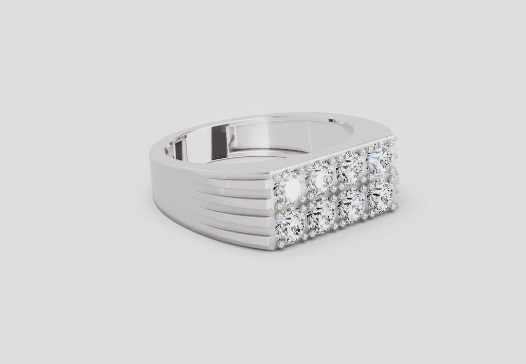 1.52 Ct  Round Cluster Diamond Ring | 14K White Gold FG VS Quality Diamonds