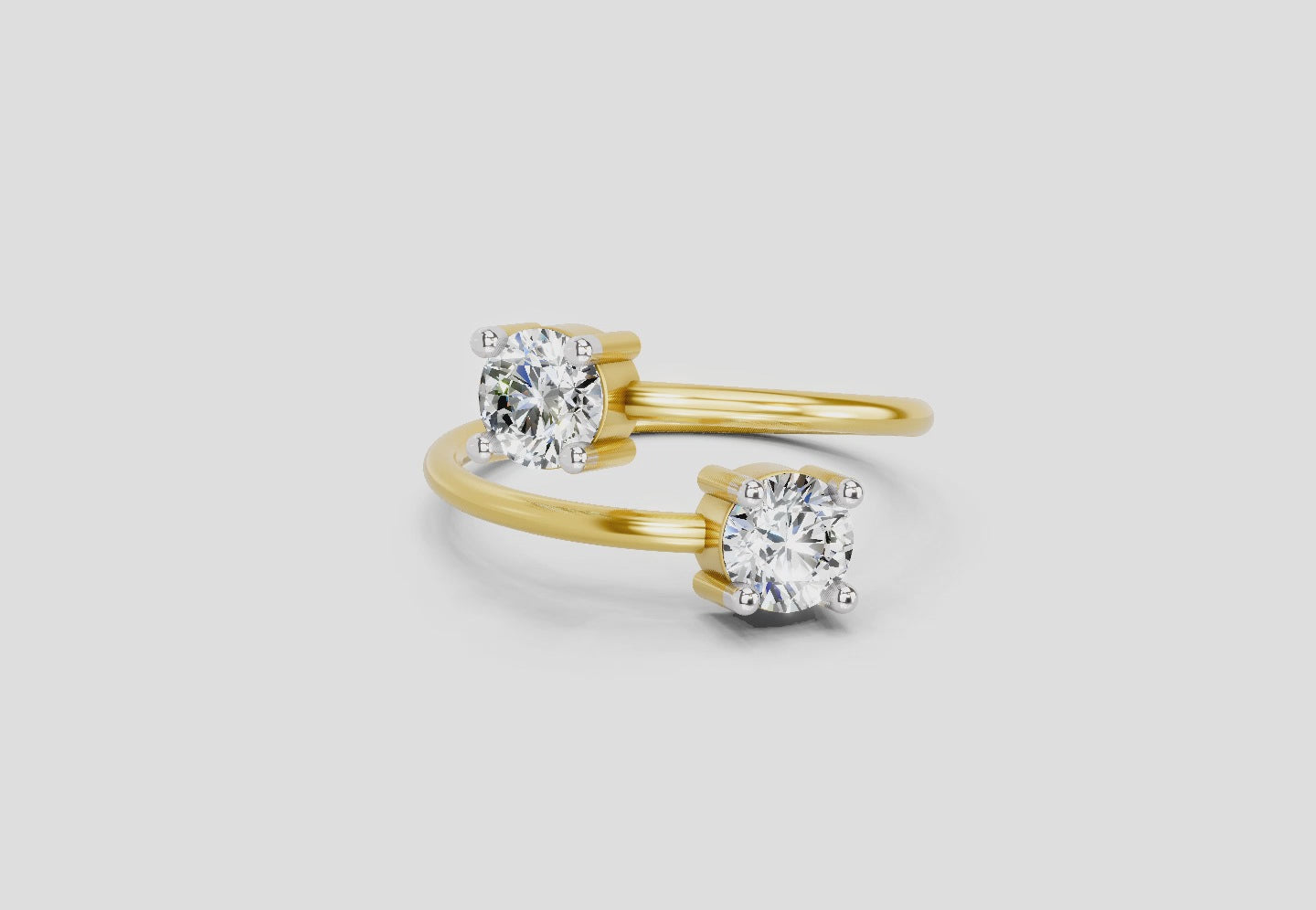 0.8 Carat Twirl of Light Promise Engagement Ring | 14K Yellow Gold