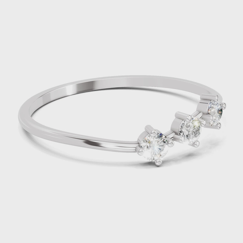 0.18 Carat Trinity Gleam Diamond Engagement Ring | 14K White Gold