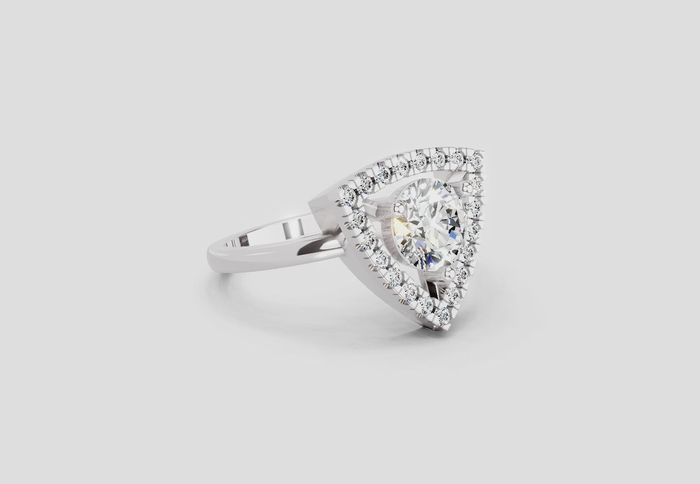 1.34 Ct Round Shape Diamond Ring | 14K White Gold