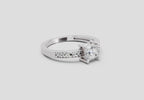 0.94 Ct Princess Solitaire Ring | 14K White Gold