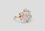 0.86 Ct Round Swirl Cluster Ring | 14K Rose Gold