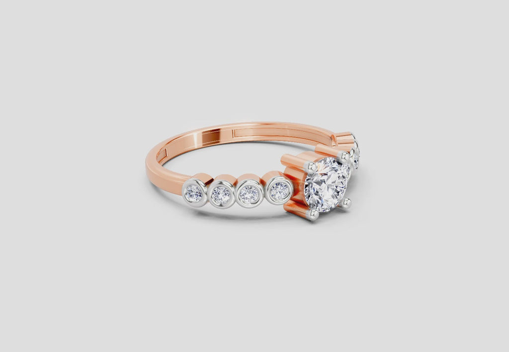 0.55 Carat Round Shape Diamond Ring | 14K Rose Gold
