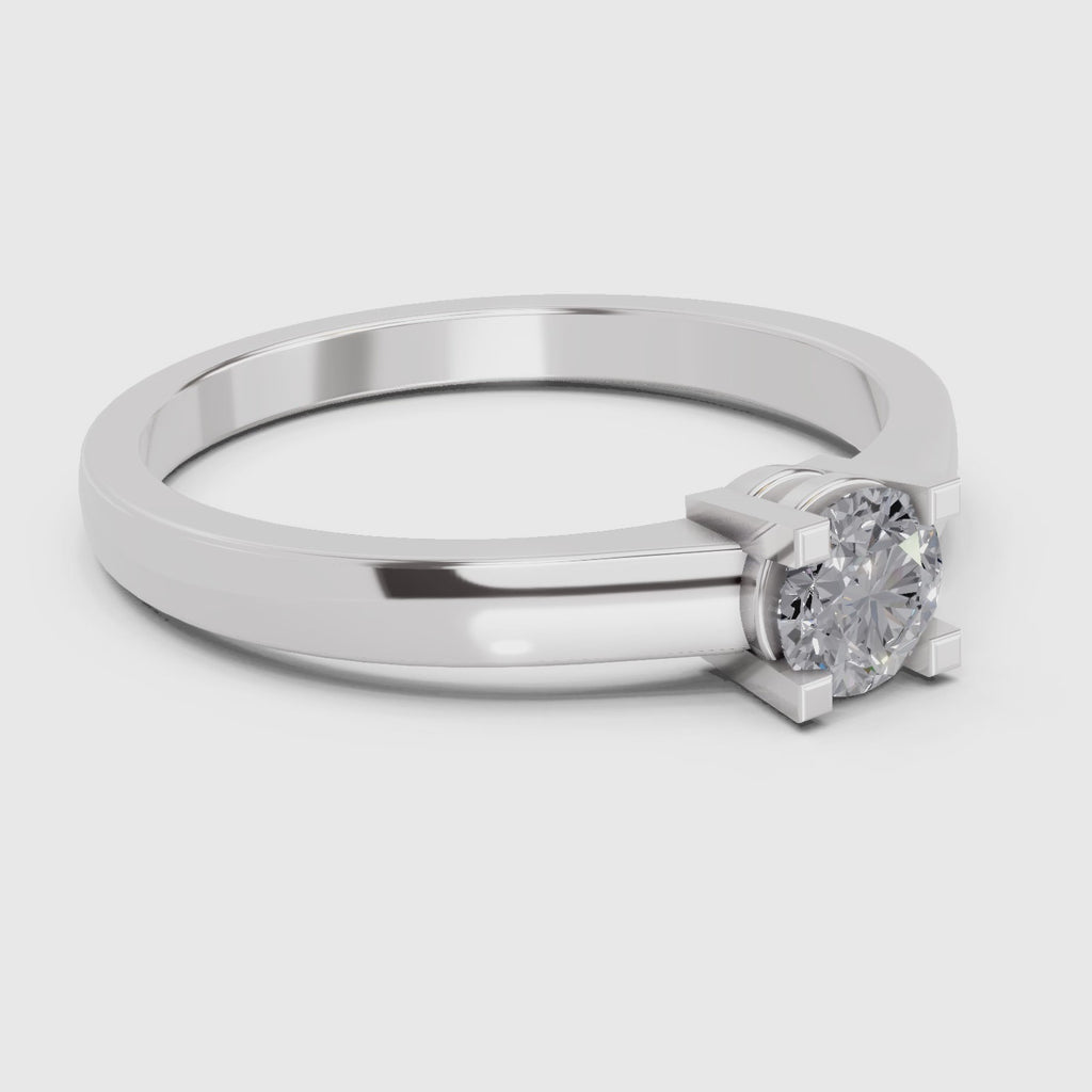 0.3 Carat Solitaire Diamond Engagement Ring | 14K White Gold